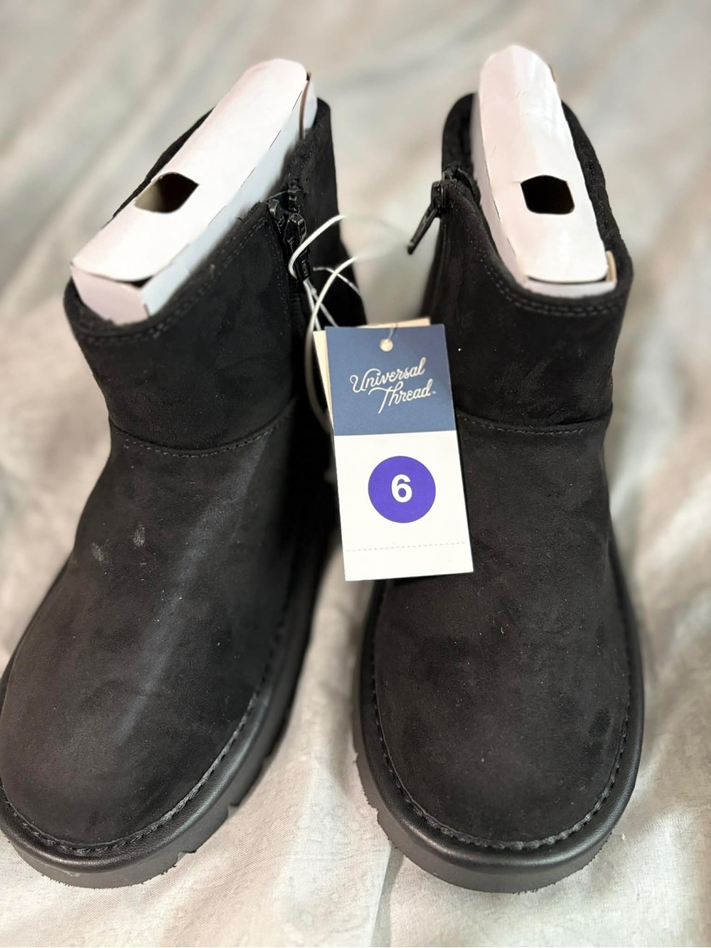Universal Thread Black Suede Ankle Booties - Women's